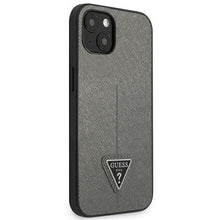 Заредете изображение във визуализатора на галерията – Guess GUHCP13SPSATLG iPhone 13 mini 5,4 "silver / silver hardcase SaffianoTriangle Logo - TopMag
