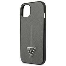 Заредете изображение във визуализатора на галерията – Guess GUHCP13SPSATLG iPhone 13 mini 5,4 "silver / silver hardcase SaffianoTriangle Logo - TopMag
