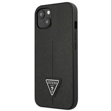 Заредете изображение във визуализатора на галерията – Guess GUHCP13SPSATLK iPhone 13 mini 5,4 "black / black hardcase SaffianoTriangle Logo - TopMag

