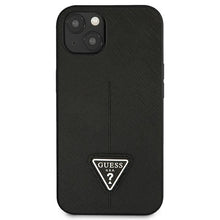 Заредете изображение във визуализатора на галерията – Guess GUHCP13SPSATLK iPhone 13 mini 5,4 "black / black hardcase SaffianoTriangle Logo - TopMag
