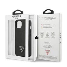 Заредете изображение във визуализатора на галерията – Guess GUHCP13SPSATLK iPhone 13 mini 5,4 "black / black hardcase SaffianoTriangle Logo - TopMag
