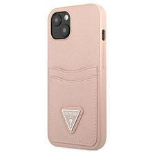 Заредете изображение във визуализатора на галерията – Guess GUHCP13SPSATPP iPhone 13 mini 5,4 "pink / pink hardcase SaffianoTriangle Logo Cardslot - TopMag
