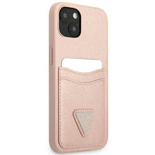 Заредете изображение във визуализатора на галерията – Guess GUHCP13SPSATPP iPhone 13 mini 5,4 "pink / pink hardcase SaffianoTriangle Logo Cardslot - TopMag
