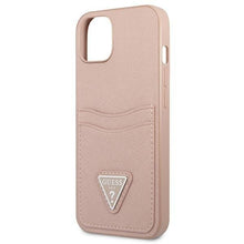 Заредете изображение във визуализатора на галерията – Guess GUHCP13SPSATPP iPhone 13 mini 5,4 "pink / pink hardcase SaffianoTriangle Logo Cardslot - TopMag
