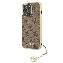 Заредете изображение във визуализатора на галерията – Guess GUHCP13XGF4GBR iPhone 13 Pro Max 6,7" brązowy/brown hardcase 4G Charms Collection - TopMag
