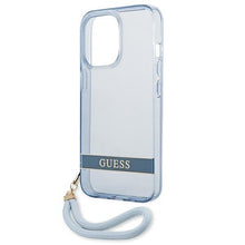 Заредете изображение във визуализатора на галерията – Guess GUHCP13XHTSGSB iPhone 13 Pro Max 6,7" niebieski/blue hardcase Translucent Stap - TopMag
