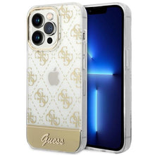 Заредете изображение във визуализатора на галерията – Guess GUHCP14LHG4MHG iPhone 14 Pro 6.1 "gold / gold hardcase 4G Pattern Script - TopMag
