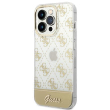 Заредете изображение във визуализатора на галерията – Guess GUHCP14LHG4MHG iPhone 14 Pro 6.1 "gold / gold hardcase 4G Pattern Script - TopMag
