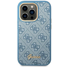 Заредете изображение във визуализатора на галерията – Guess GUHCP14LHG4SHB iPhone 14 Pro 6.1 "blue / blue hard case 4G Vintage Gold Logo - TopMag
