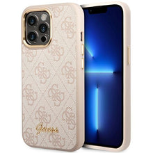 Заредете изображение във визуализатора на галерията – Guess GUHCP14LHG4SHP iPhone 14 Pro 6.1 "pink / pink hard case 4G Vintage Gold Logo - TopMag
