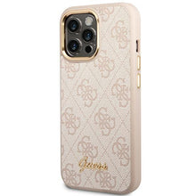 Заредете изображение във визуализатора на галерията – Guess GUHCP14LHG4SHP iPhone 14 Pro 6.1 "pink / pink hard case 4G Vintage Gold Logo - TopMag
