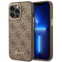 Заредете изображение във визуализатора на галерията – Guess GUHCP14LHG4SHW iPhone 14 Pro 6.1 "brown / brown hard case 4G Vintage Gold Logo - TopMag
