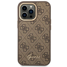 Заредете изображение във визуализатора на галерията – Guess GUHCP14LHG4SHW iPhone 14 Pro 6.1 "brown / brown hard case 4G Vintage Gold Logo - TopMag
