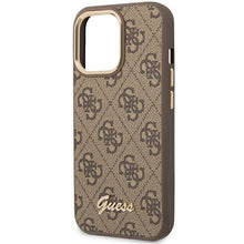 Заредете изображение във визуализатора на галерията – Guess GUHCP14LHG4SHW iPhone 14 Pro 6.1 "brown / brown hard case 4G Vintage Gold Logo - TopMag
