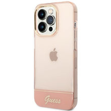 Заредете изображение във визуализатора на галерията – Guess GUHCP14LHGCOP iPhone 14 Pro 6.1 "pink / pink hardcase Translucent - TopMag
