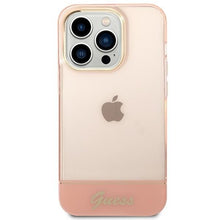 Заредете изображение във визуализатора на галерията – Guess GUHCP14LHGCOP iPhone 14 Pro 6.1 "pink / pink hardcase Translucent - TopMag
