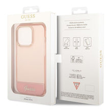 Заредете изображение във визуализатора на галерията – Guess GUHCP14LHGCOP iPhone 14 Pro 6.1 "pink / pink hardcase Translucent - TopMag
