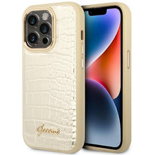 Заредете изображение във визуализатора на галерията – Guess GUHCP14LHGCRHD iPhone 14 Pro 6.1 "gold / gold hardcase Croco Collection - TopMag
