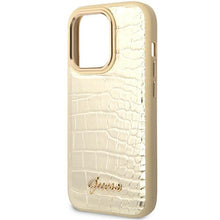Заредете изображение във визуализатора на галерията – Guess GUHCP14LHGCRHD iPhone 14 Pro 6.1 "gold / gold hardcase Croco Collection - TopMag
