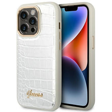Заредете изображение във визуализатора на галерията – Guess GUHCP14LHGCRHS iPhone 14 Pro 6.1 "silver / silver hardcase Croco Collection
