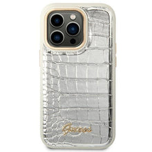 Заредете изображение във визуализатора на галерията – Guess GUHCP14LHGCRHS iPhone 14 Pro 6.1 "silver / silver hardcase Croco Collection
