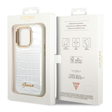 Заредете изображение във визуализатора на галерията – Guess GUHCP14LHGCRHS iPhone 14 Pro 6.1 "silver / silver hardcase Croco Collection
