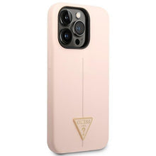 Заредете изображение във визуализатора на галерията – Guess GUHCP14LSLTGP iPhone 14 Pro 6.1" pink/pink hardcase Silicone Triangle
