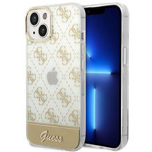 Заредете изображение във визуализатора на галерията – Guess GUHCP14MHG4MHG iPhone 14 Plus 6.7 "gold / gold hardcase 4G Pattern Script - TopMag
