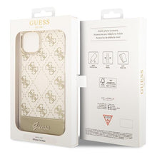 Заредете изображение във визуализатора на галерията – Guess GUHCP14MHG4MHG iPhone 14 Plus 6.7 "gold / gold hardcase 4G Pattern Script - TopMag
