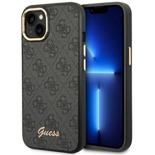 Заредете изображение във визуализатора на галерията – Guess GUHCP14MHG4SHK iPhone 14 Plus 6.7 "black / black hard case 4G Vintage Gold Logo - TopMag
