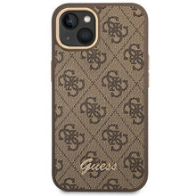 Заредете изображение във визуализатора на галерията – Guess GUHCP14MHG4SHW iPhone 14 Plus 6.7 "brown / brown hard case 4G Vintage Gold Logo - TopMag
