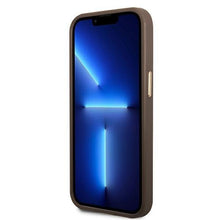 Заредете изображение във визуализатора на галерията – Guess GUHCP14MHG4SHW iPhone 14 Plus 6.7 "brown / brown hard case 4G Vintage Gold Logo - TopMag
