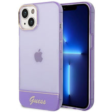 Заредете изображение във визуализатора на галерията – Guess GUHCP14MHGCOU iPhone 14 Plus 6.7 "violet / purple hardcase Translucent - TopMag
