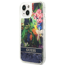 Заредете изображение във визуализатора на галерията – Guess GUHCP14MLFLSB iPhone 14 Plus 6.7 "blue / blue hardcase Flower Liquid Glitter - TopMag

