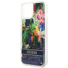 Заредете изображение във визуализатора на галерията – Guess GUHCP14MLFLSB iPhone 14 Plus 6.7 "blue / blue hardcase Flower Liquid Glitter - TopMag
