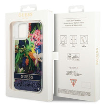 Заредете изображение във визуализатора на галерията – Guess GUHCP14MLFLSB iPhone 14 Plus 6.7 "blue / blue hardcase Flower Liquid Glitter - TopMag

