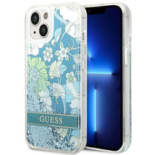 Заредете изображение във визуализатора на галерията – Guess GUHCP14MLFLSN iPhone 14 Plus 6.7 "green / green hardcase Flower Liquid Glitter - TopMag
