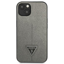 Заредете изображение във визуализатора на галерията – Guess GUHCP14MPSATLG iPhone 14 Plus 6.7 "silver / silver hardcase SaffianoTriangle Logo - TopMag
