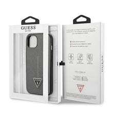 Заредете изображение във визуализатора на галерията – Guess GUHCP14MPSATLG iPhone 14 Plus 6.7 "silver / silver hardcase SaffianoTriangle Logo - TopMag
