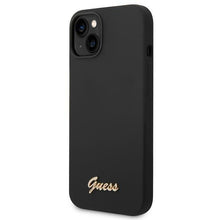 Заредете изображение във визуализатора на галерията – Guess GUHCP14MSLSMK iPhone 14 Plus 6.7 "black / black hard case Silicone Vintage Gold Logo - TopMag
