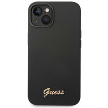 Заредете изображение във визуализатора на галерията – Guess GUHCP14MSLSMK iPhone 14 Plus 6.7 "black / black hard case Silicone Vintage Gold Logo - TopMag
