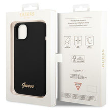 Заредете изображение във визуализатора на галерията – Guess GUHCP14MSLSMK iPhone 14 Plus 6.7 "black / black hard case Silicone Vintage Gold Logo - TopMag
