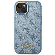 Заредете изображение във визуализатора на галерията – Guess GUHCP14SHG4SHB iPhone 14 6.1 "blue / blue hard case 4G Vintage Gold Logo - TopMag
