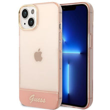 Заредете изображение във визуализатора на галерията – Guess GUHCP14SHGCOP iPhone 14 6.1 "pink / pink hardcase Translucent - TopMag
