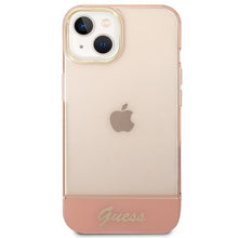 Заредете изображение във визуализатора на галерията – Guess GUHCP14SHGCOP iPhone 14 6.1 "pink / pink hardcase Translucent - TopMag
