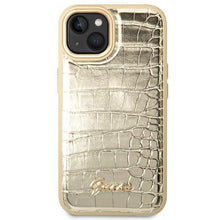 Заредете изображение във визуализатора на галерията – Guess GUHCP14SHGCRHD iPhone 14 6.1 "gold / gold hardcase Croco Collection - TopMag
