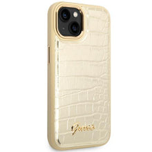 Заредете изображение във визуализатора на галерията – Guess GUHCP14SHGCRHD iPhone 14 6.1 "gold / gold hardcase Croco Collection - TopMag
