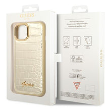 Заредете изображение във визуализатора на галерията – Guess GUHCP14SHGCRHD iPhone 14 6.1 "gold / gold hardcase Croco Collection - TopMag
