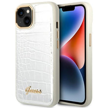 Заредете изображение във визуализатора на галерията – Guess GUHCP14SHGCRHS iPhone 14 6.1 "silver / silver hardcase Croco Collection - TopMag
