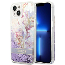 Заредете изображение във визуализатора на галерията – Guess GUHCP14SLFLSU iPhone 14 6.1 "violet / purple hardcase Flower Liquid Glitter - TopMag
